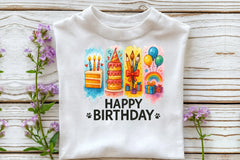 Happy Birthday Brushstroke Design Clipart Bundle - CraftNest - Digital Crafting and Art