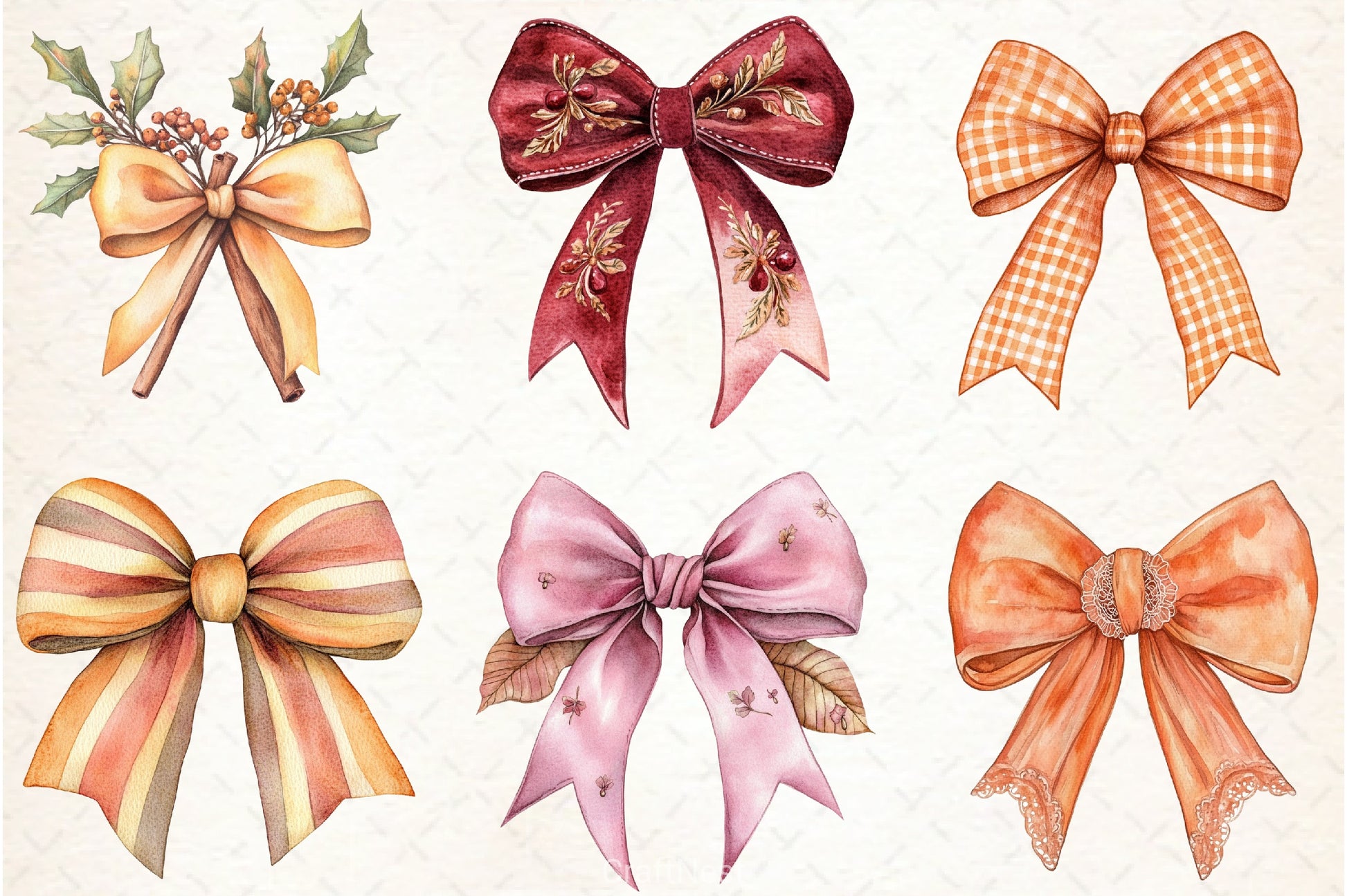 Autumn Coquette Bows Clipart Bundle - CraftNest - Digital Crafting and Art