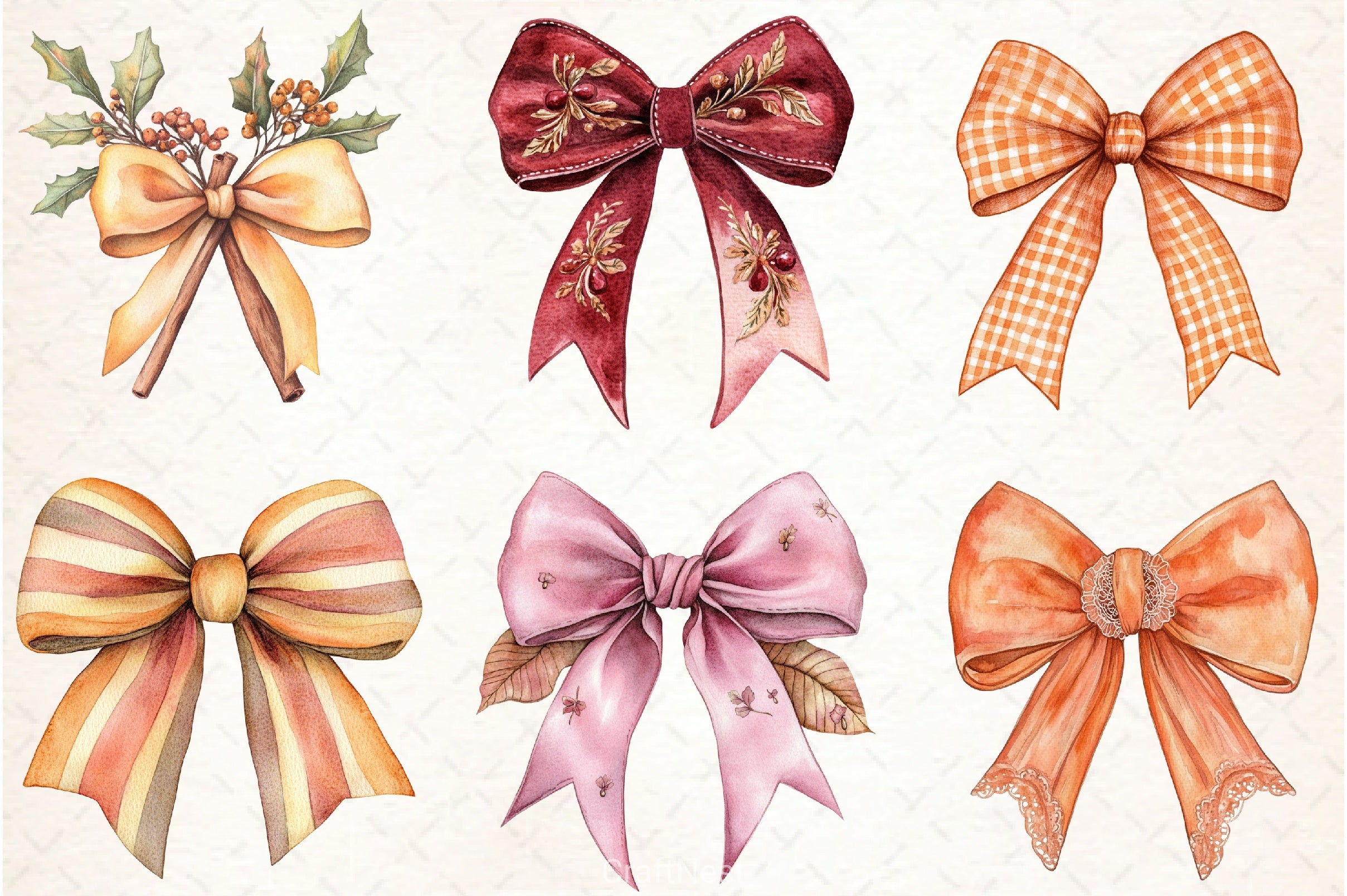 Autumn Coquette Bows Clipart Bundle - CraftNest - Digital Crafting and Art