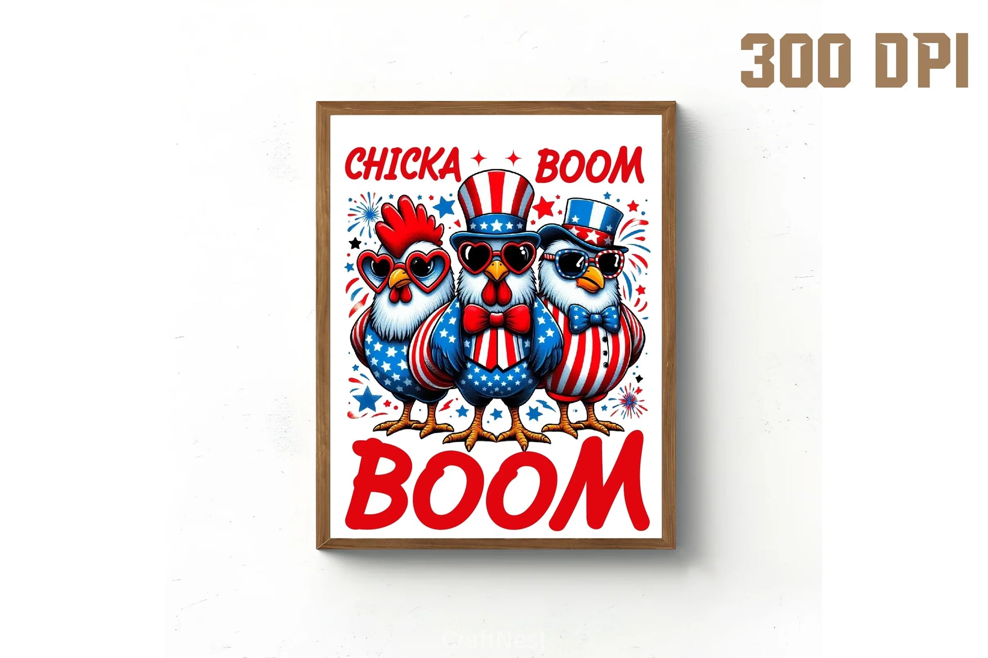 Patriotic Chicken USA 4th of July Clipart Bundle 5 - CraftNest - Digital Crafting and Art