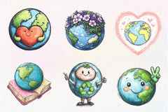 Cute Earth Clipart Bundle - CraftNest - Digital Crafting and Art