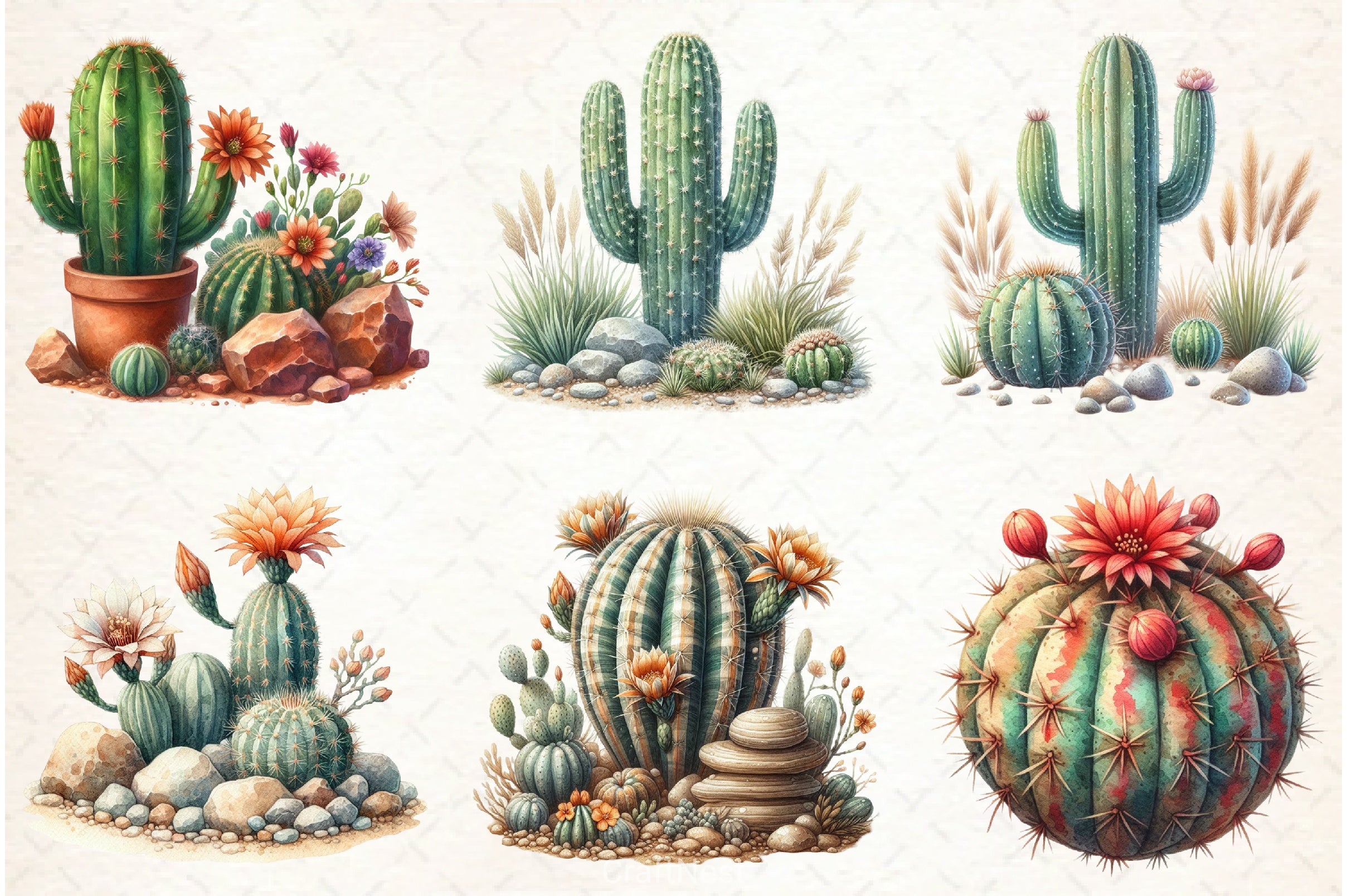Cactus Clipart Bundle 4 - CraftNest - Digital Crafting and Art