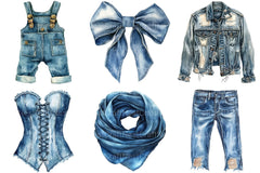 Vintage Denim Clipart - CraftNest - Digital Crafting and Art