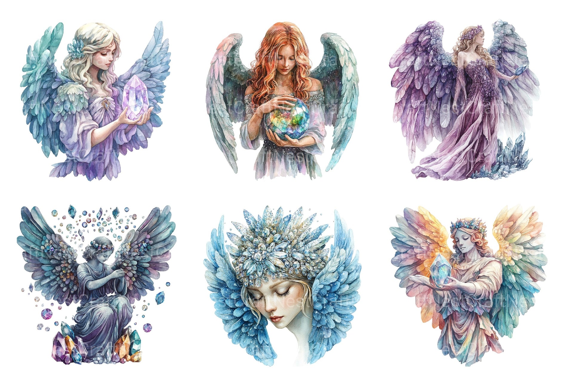 Ethereal Limestone Angels Clipart Bundle - CraftNest - Digital Crafting and Art
