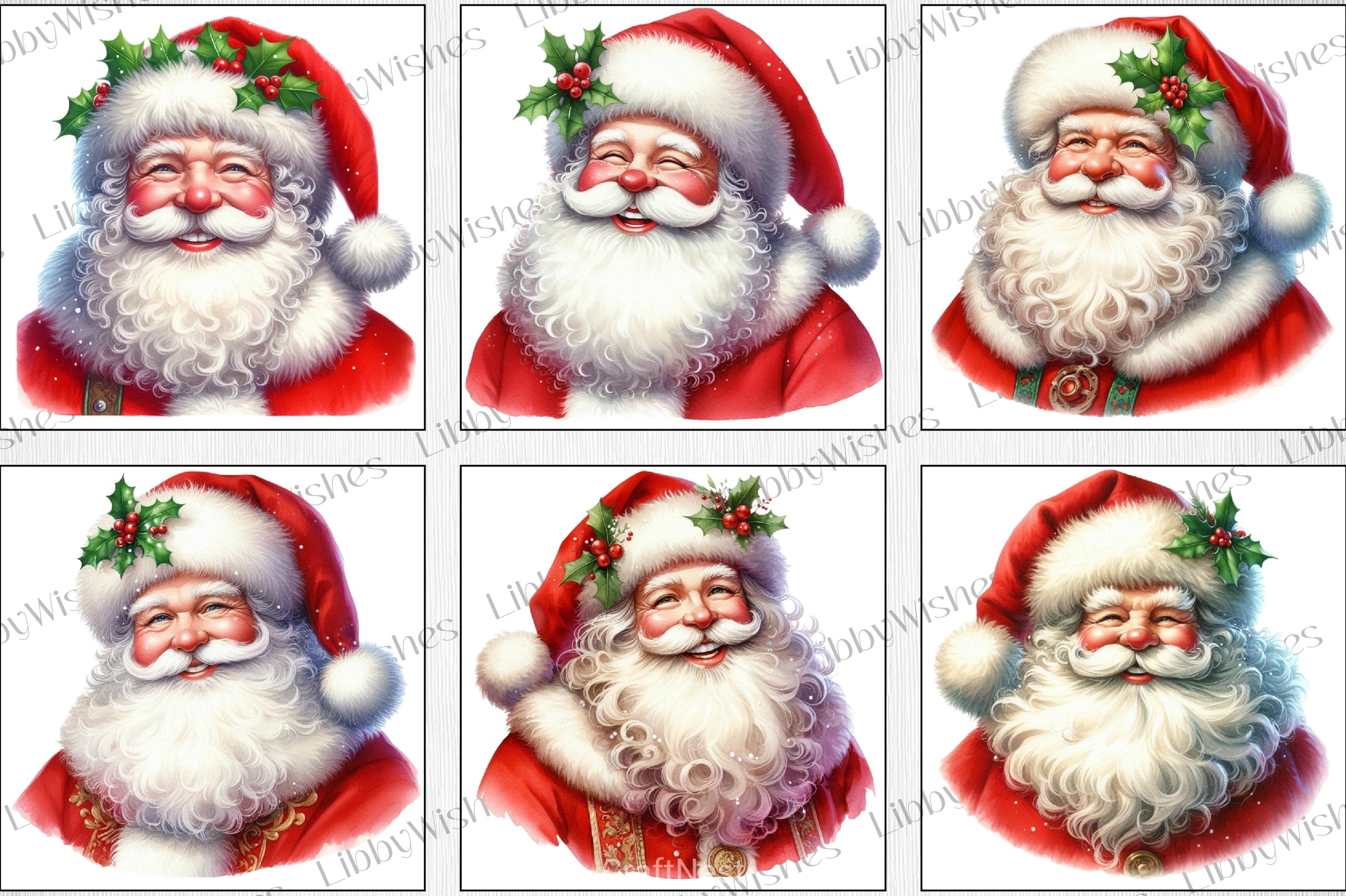 Santa Claus Clipart Bundle 7 - CraftNest - Digital Crafting and Art