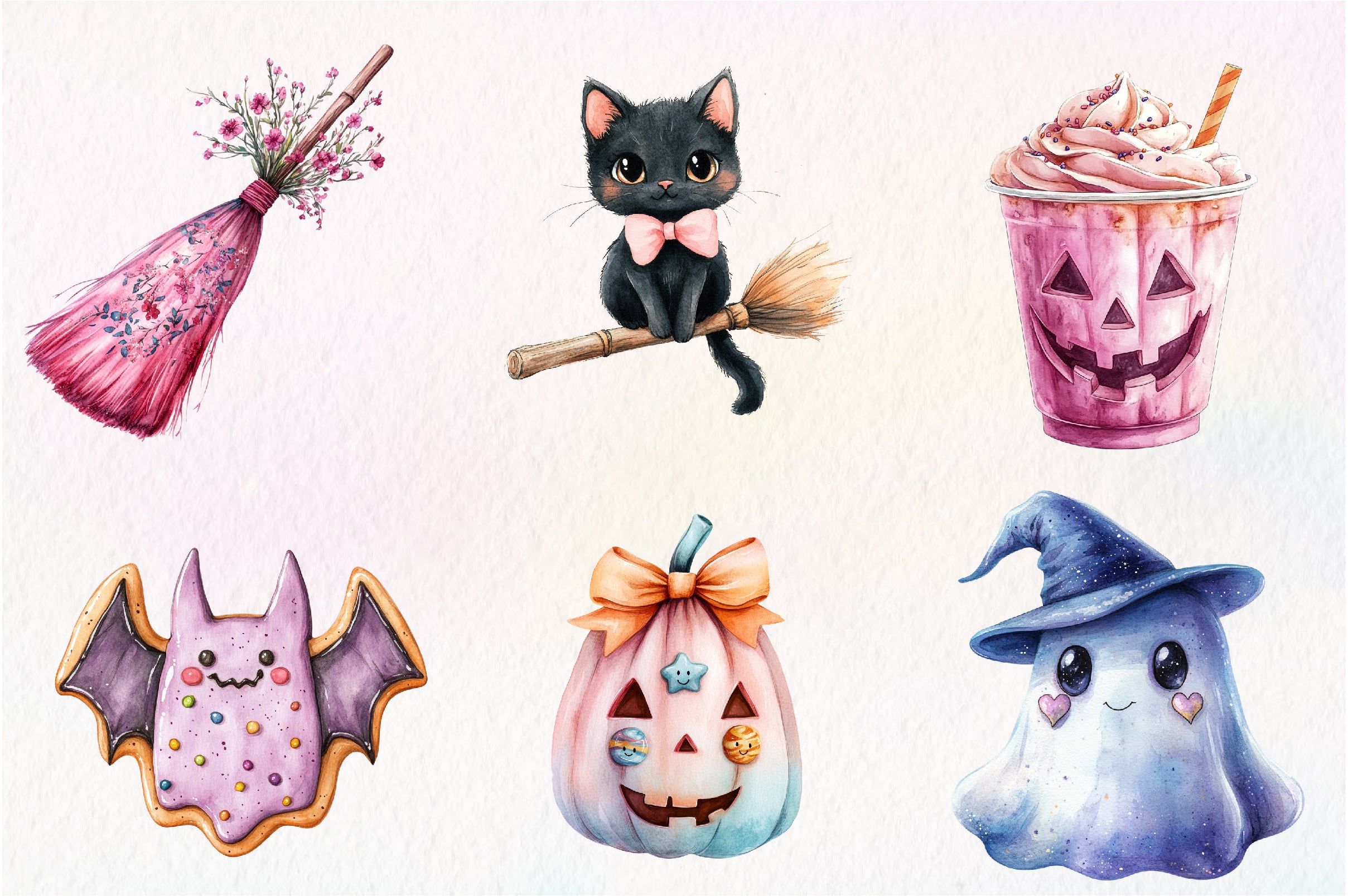 Cute Pastel Spooky Halloween Clipart Bundle - CraftNest - Digital Crafting and Art