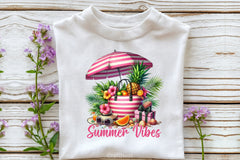 Summer Vibes Striped Beach Bag Clipart Bundle 4 - CraftNest - Digital Crafting and Art