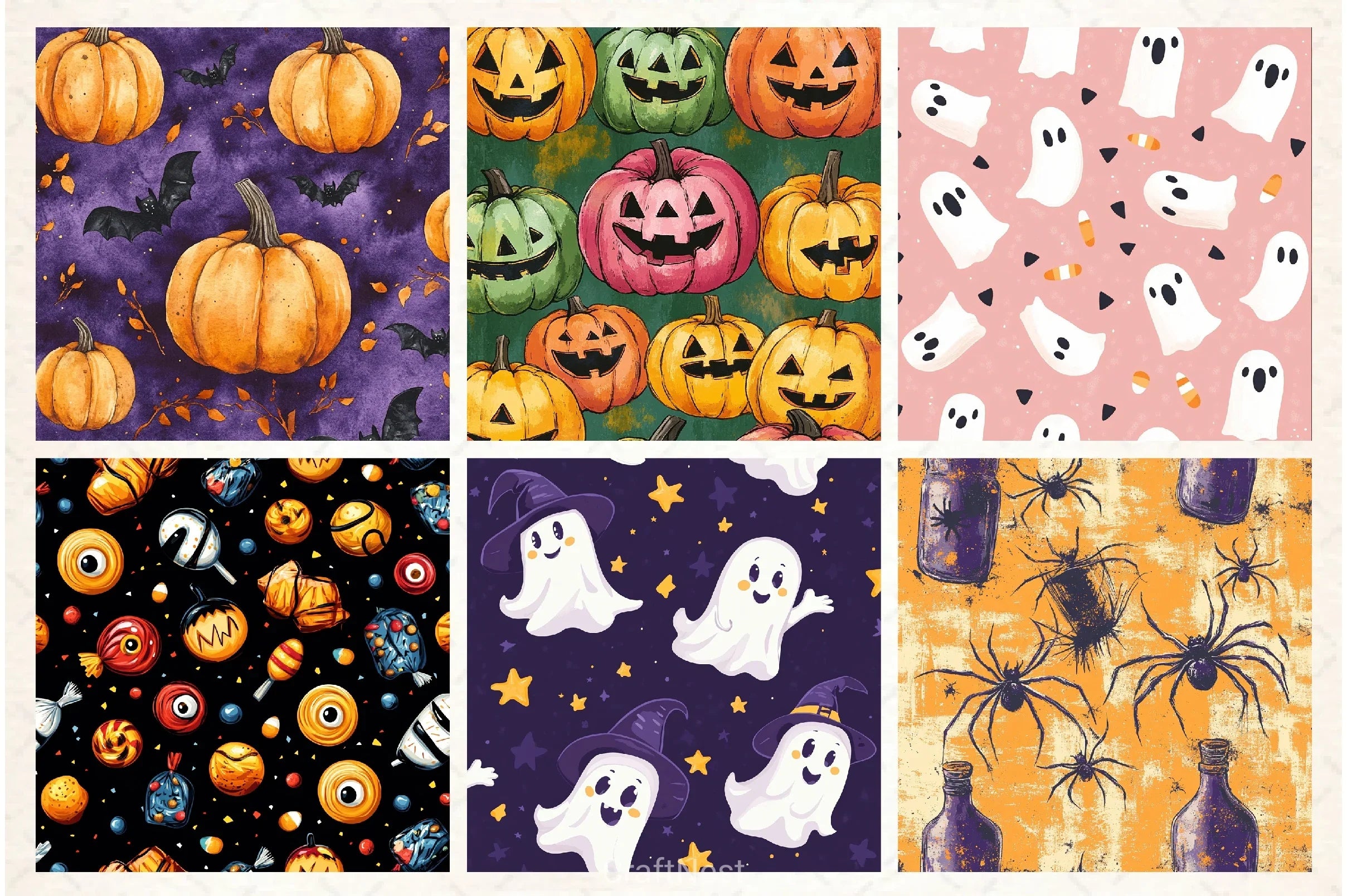 Halloween Digital Papers Set - CraftNest - Digital Crafting and Art