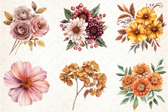 Autumn Flower Clipart Bundle - CraftNest - Digital Crafting and Art