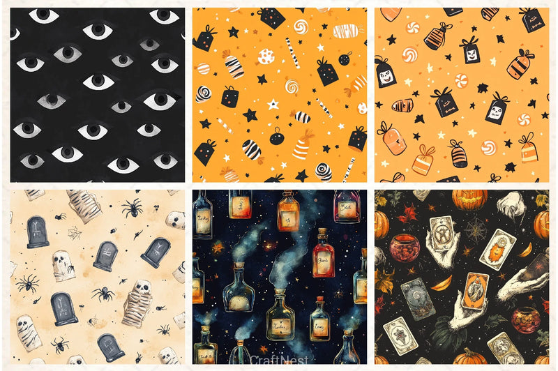 Happy Halloween Digital Paper Pack 5 - CraftNest - Digital Crafting and Art