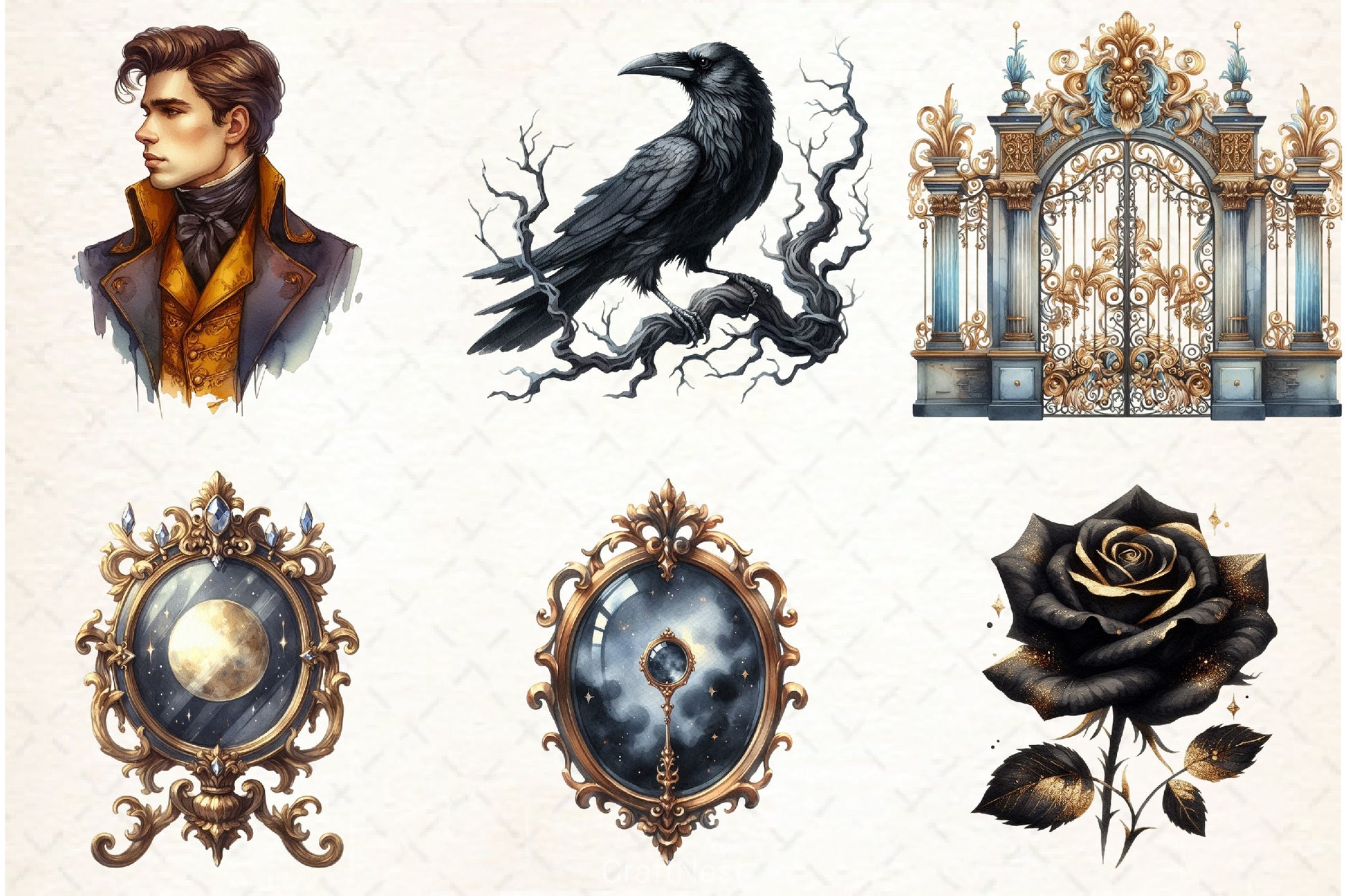 Gilded Reverie Clipart Bundle - CraftNest - Digital Crafting and Art