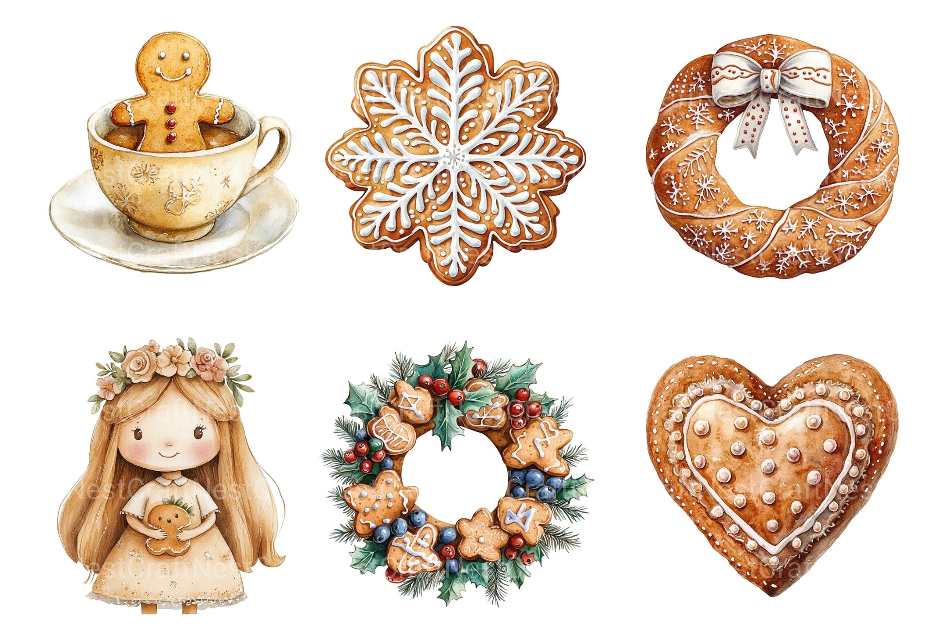 Gingerbread Christmas Clipart Bundle 2 - CraftNest - Digital Crafting and Art