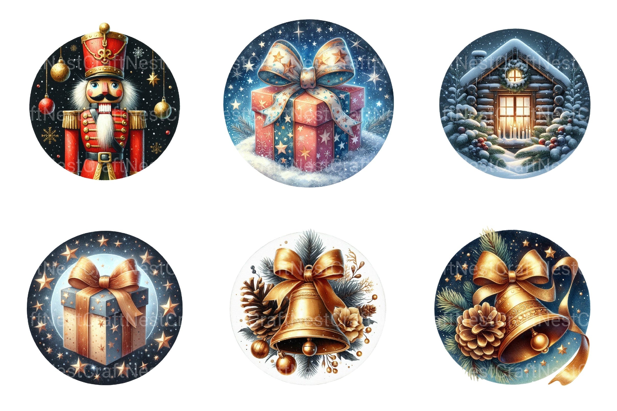 Christmas Ornament & Photo Memorial Design Keyfob Clipart Bundle - CraftNest - Digital Crafting and Art