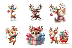 Funny Reindeer Christmas Clipart Bundle 8 - CraftNest - Digital Crafting and Art