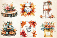 Autumn Wedding Clipart Bundle 2 - CraftNest - Digital Crafting and Art