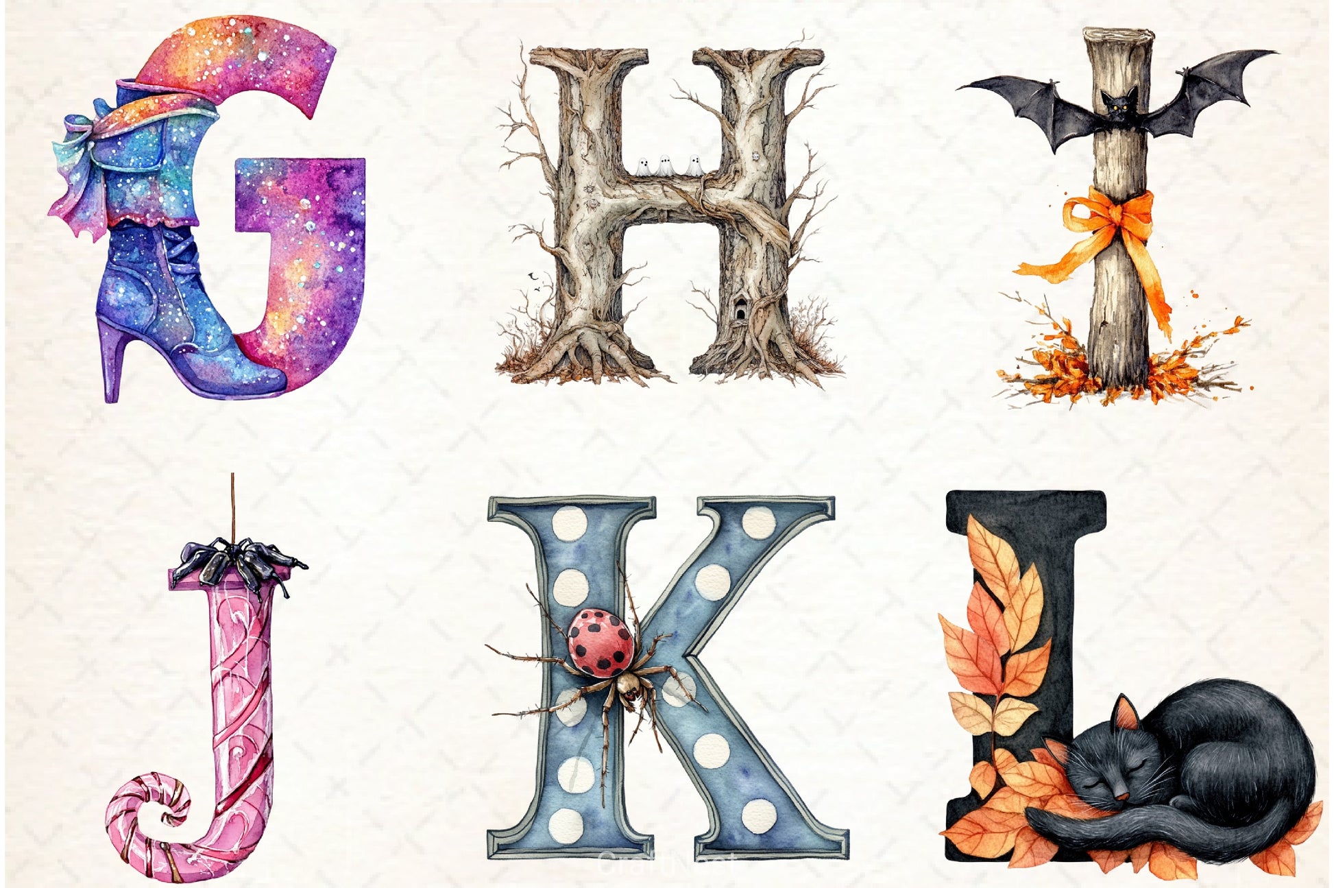 Halloween Alphabet Clipart Bundle 2 - CraftNest - Digital Crafting and Art