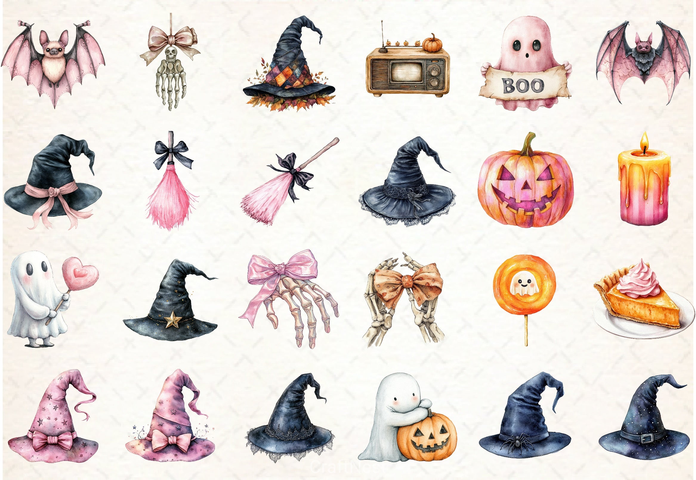 Retro Fall Halloween Clipart Bundle 2 - CraftNest - Digital Crafting and Art