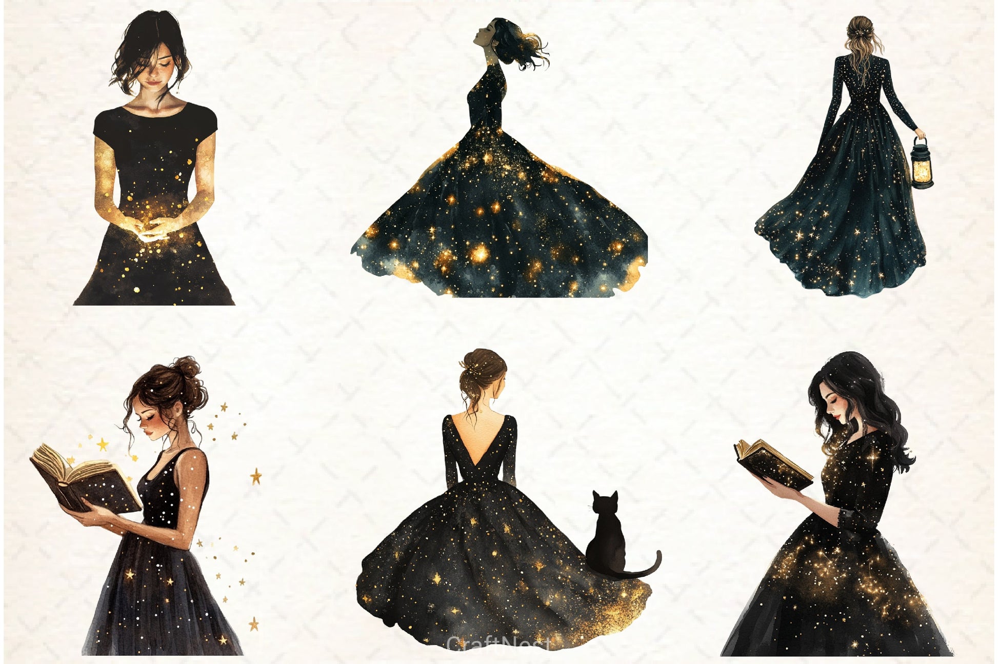 Mystical Girl Clipart Bundle - CraftNest - Digital Crafting and Art