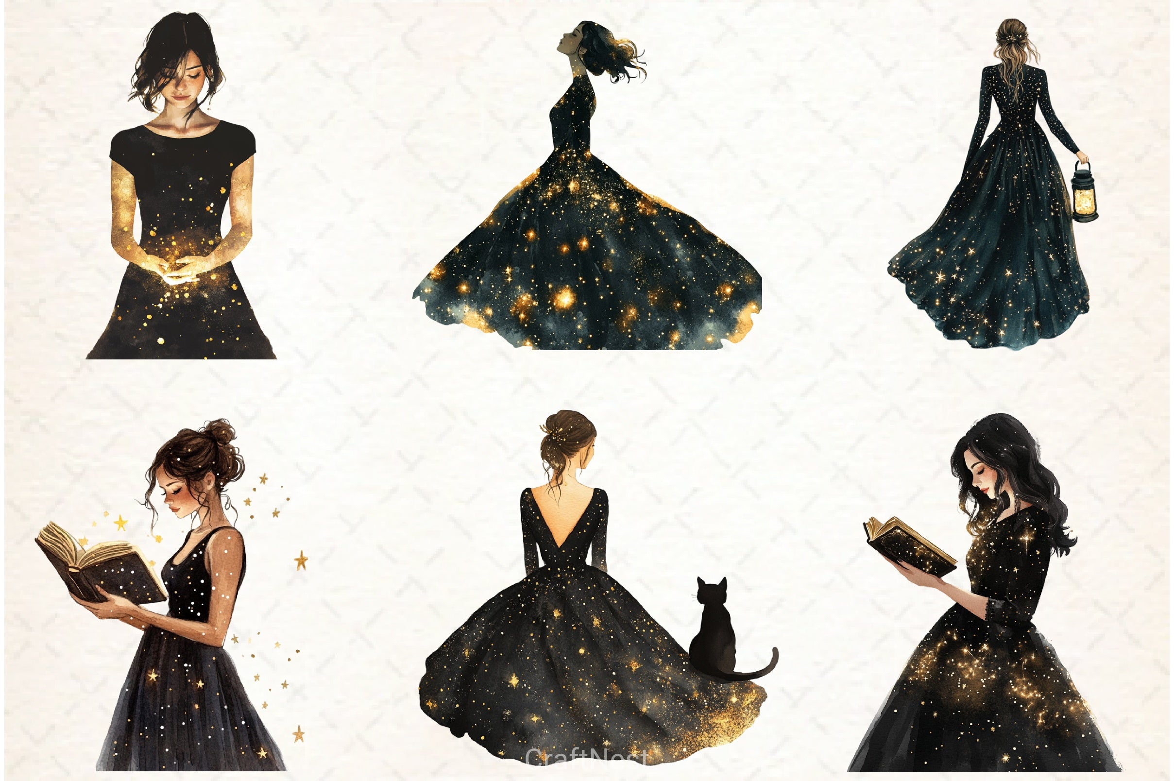 Mystical Girl Clipart Bundle - CraftNest - Digital Crafting and Art