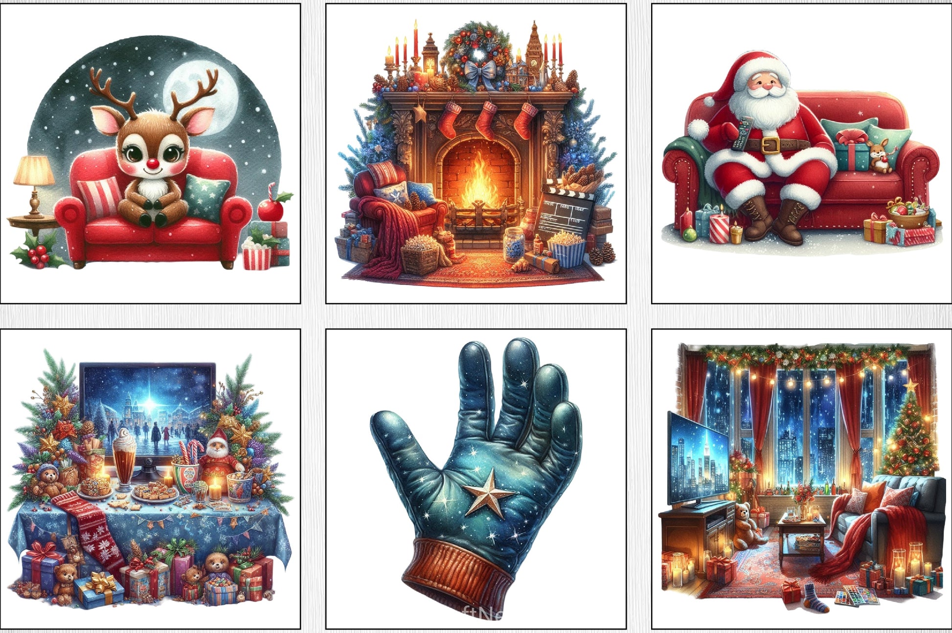 Christmas Movie Night Clipart Bundle 4 - CraftNest - Digital Crafting and Art