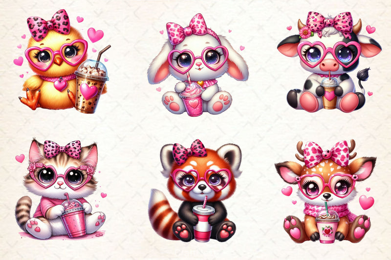 Animals Valentine Coffee Clipart Bundle 5 - CraftNest - Digital Crafting and Art