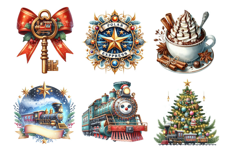 Polar Express Digital Download: Funny Christmas Clip Art & North Pole Magic Bundle - CraftNest - Digital Crafting and Art