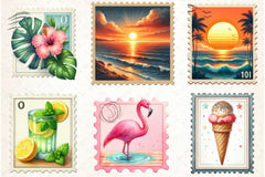 Summer Stamp Clipart Bundle - CraftNest - Digital Crafting and Art
