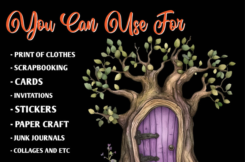 Magical Garden Purple Fairies Clipart Bundle 1 - CraftNest - Digital Crafting and Art