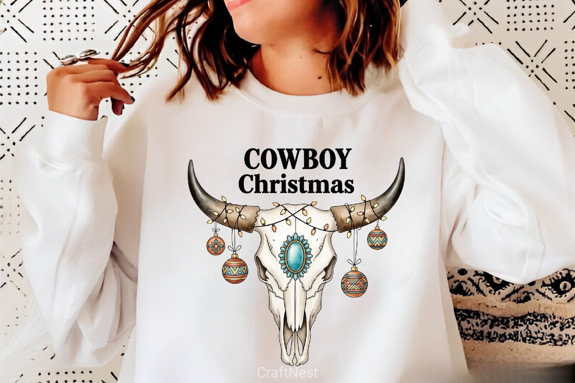 Bull Skull Cowboy Christmas Clipart Bundle - CraftNest - Digital Crafting and Art