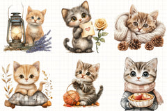 Autumn Kitten Clipart Bundle - CraftNest - Digital Crafting and Art