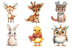 Boho Woodland Animal Baby Animals Clipart Bundle - CraftNest - Digital Crafting and Art