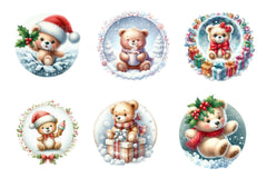 Cute Christmas Teddy Bear Holiday Clipart Bundle - CraftNest - Digital Crafting and Art