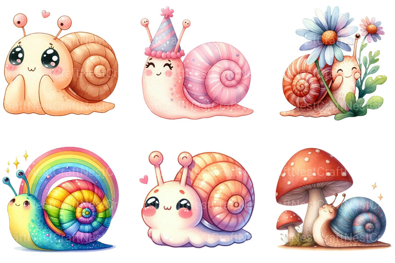 Cute Snail Clipart - CraftNest - Digital Crafting and Art