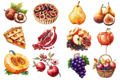 Autumn Fruits Clipart Bundle 5 - CraftNest - Digital Crafting and Art
