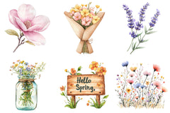 Botanical Spring Blooms Clipart - CraftNest - Digital Crafting and Art