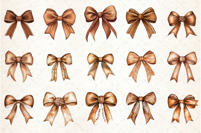 Coquette Football Bow Clipart Bundle - CraftNest - Digital Crafting and Art
