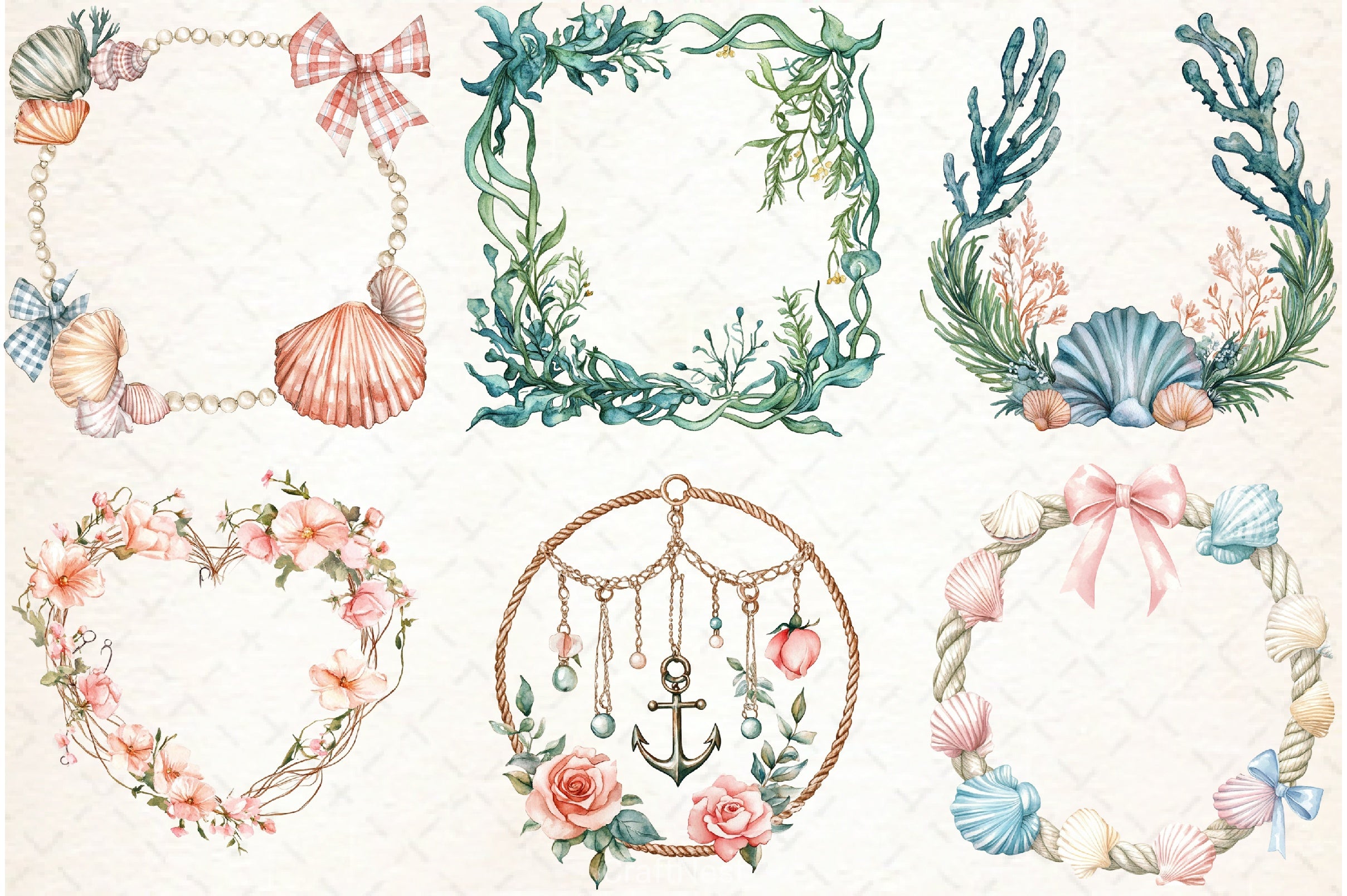 Coquette Coastal Fisherman Clipart Bundle - CraftNest - Digital Crafting and Art