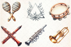 Musique Instrument Clipart Bundle 4 - CraftNest - Digital Crafting and Art