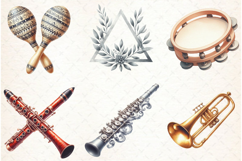 Musique Instrument Clipart Bundle 4 - CraftNest - Digital Crafting and Art