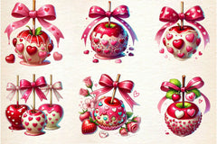 Valentine Candy Apple Clipart Bundle - CraftNest - Digital Crafting and Art