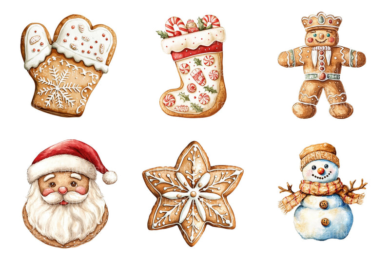 Gingerbread Christmas Cookies Winter Clipart Bundle - CraftNest - Digital Crafting and Art