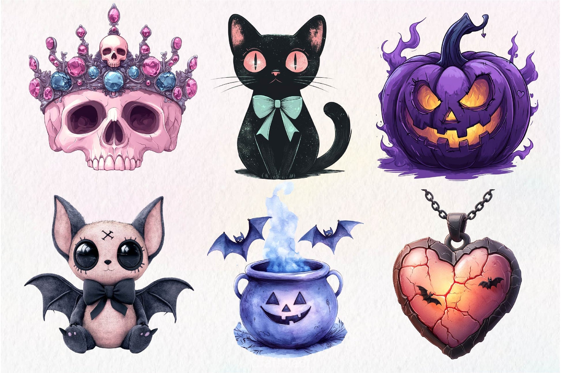 Pastel Gothic Halloween Clipart Bundle - CraftNest - Digital Crafting and Art