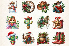 Western Christmas Clipart Bundle - CraftNest - Digital Crafting and Art