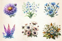 Botanical Forest Wildflower Clipart Bundle - CraftNest - Digital Crafting and Art
