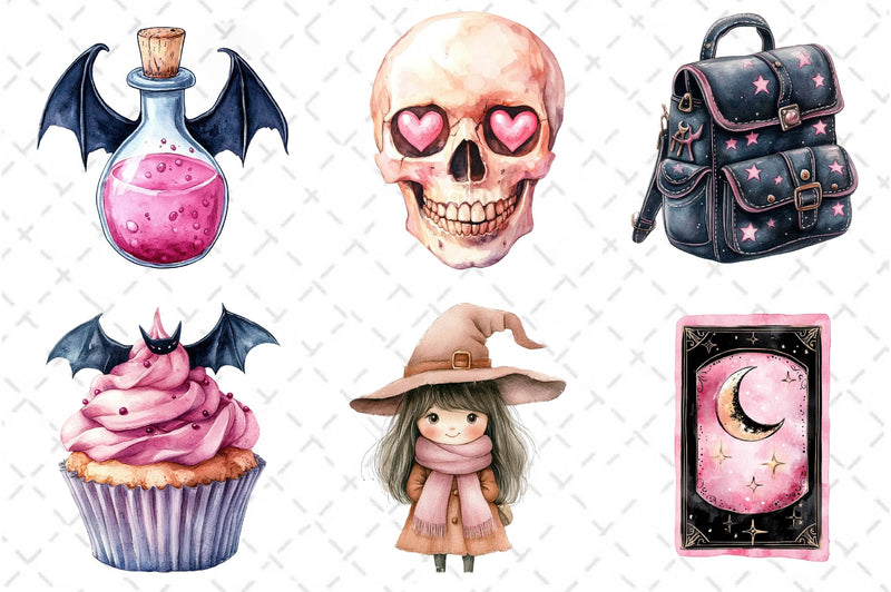 Cute Witchy Autumn Clipart Bundle - CraftNest - Digital Crafting and Art