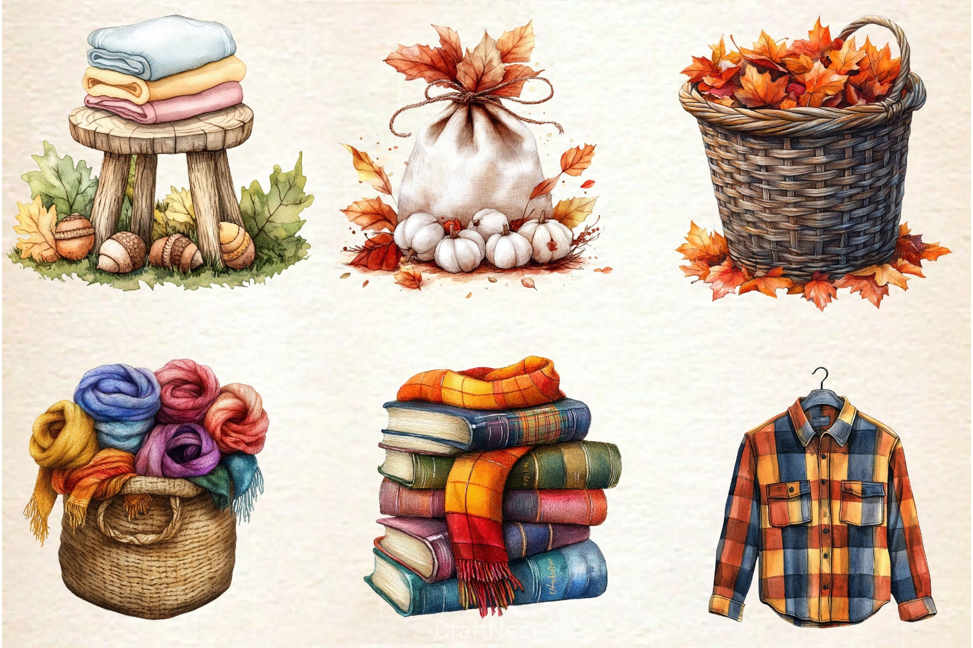Autumn Laundry Clipart Bundle - CraftNest - Digital Crafting and Art