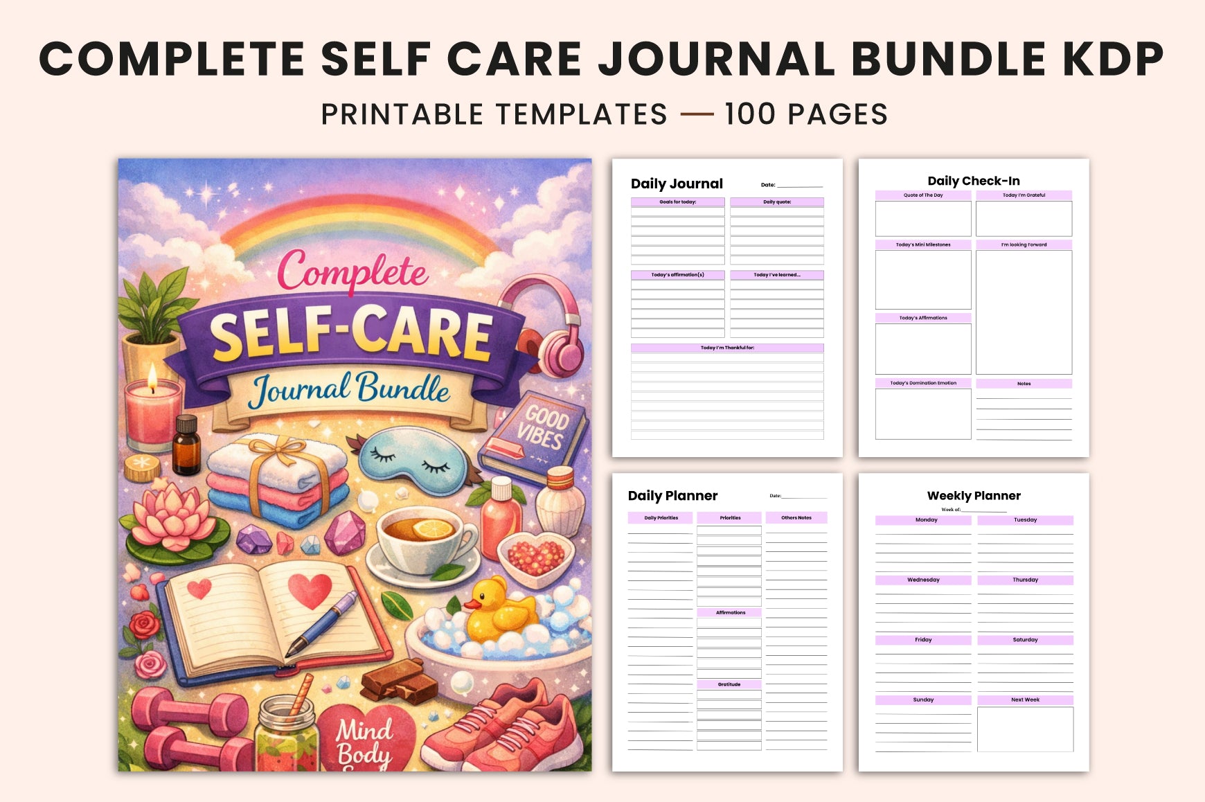 Complete Self Care Journal for Personal Growth