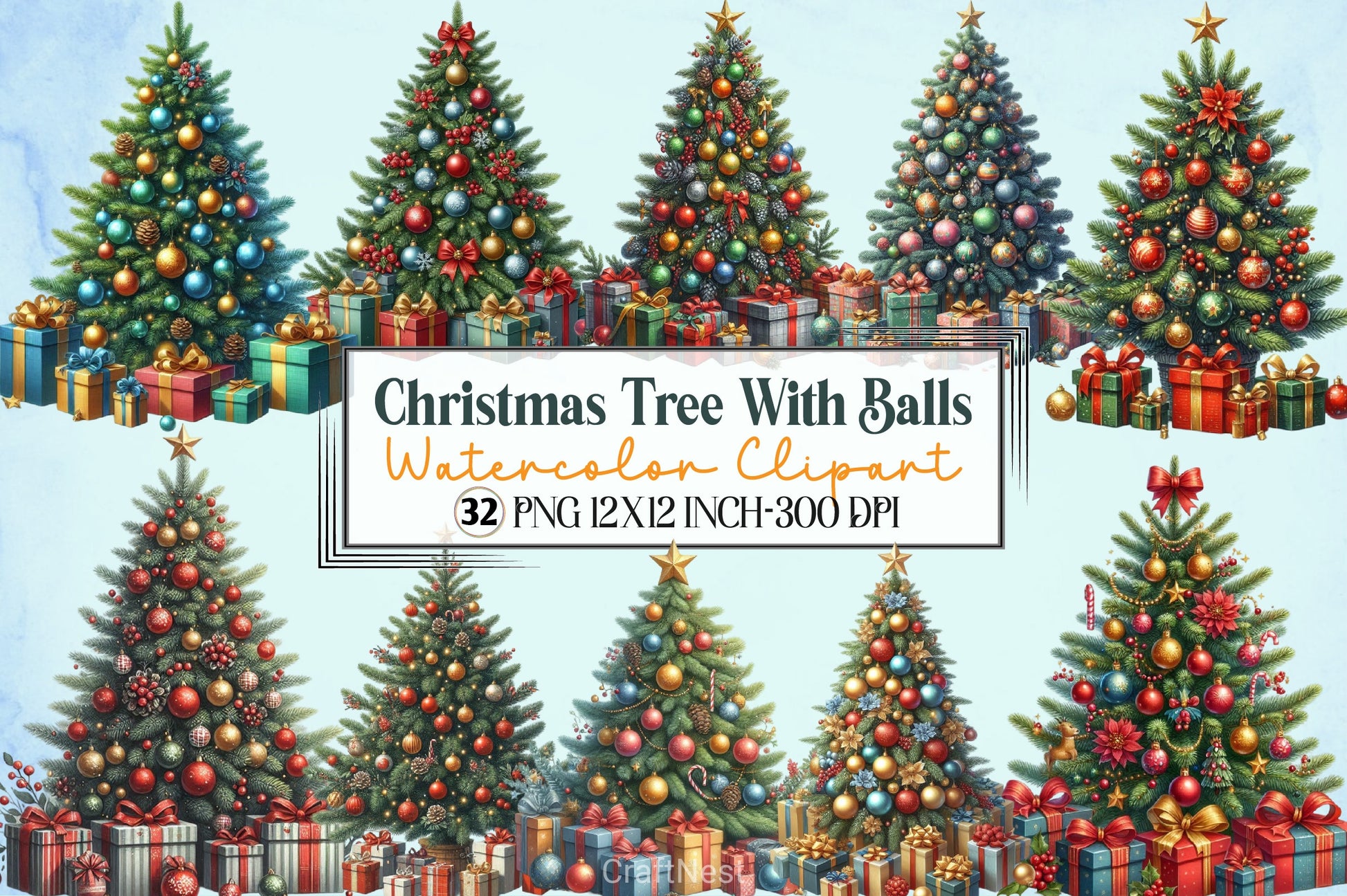 Christmas Tree Balls Clipart Bundle - CraftNest - Digital Crafting and Art