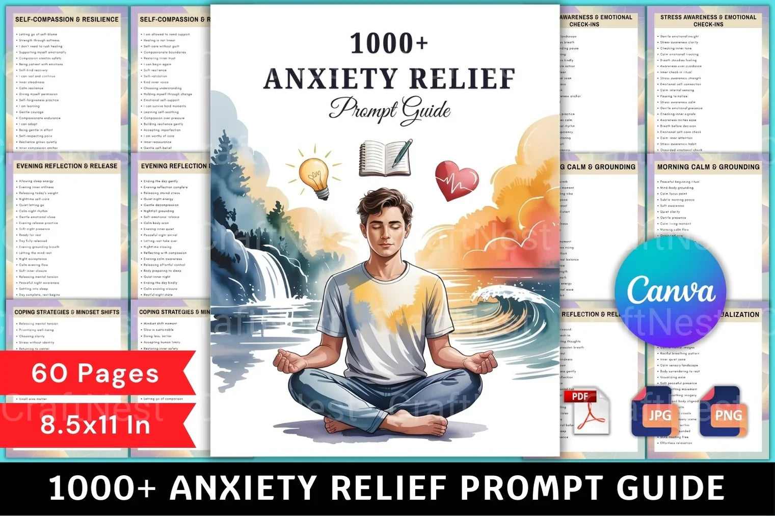 Anxiety Relief Prompt Guide - CraftNest - Digital Crafting and Art