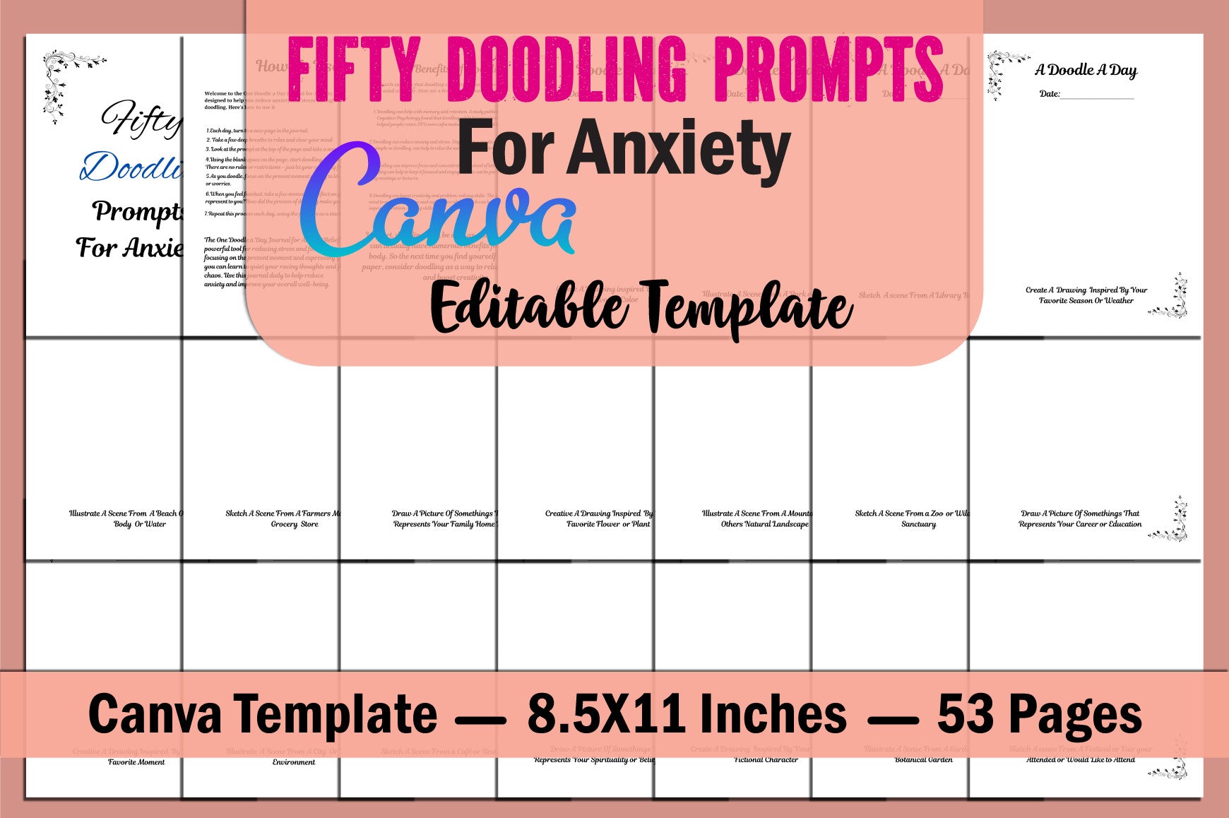 Fifty Doodle Prompts for Anxiety Relief